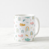 Fun Rainbow & Rain Cloud Pattern Kaffeetasse (VorderseiteRechts)