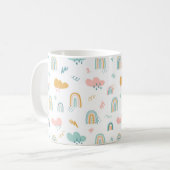Fun Rainbow & Rain Cloud Pattern Kaffeetasse (Vorderseite Links)
