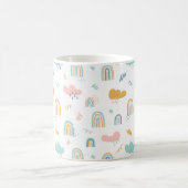 Fun Rainbow & Rain Cloud Pattern Kaffeetasse (Mittel)