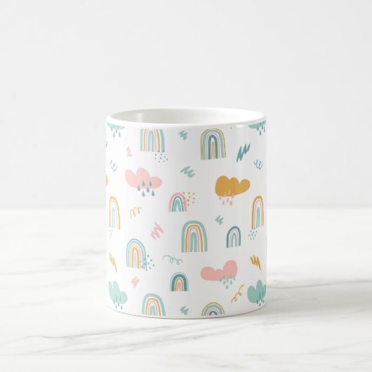 Fun Rainbow & Rain Cloud Pattern Kaffeetasse (Mittel)