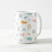Fun Rainbow & Rain Cloud Pattern Kaffeetasse (VorderseiteRechts)
