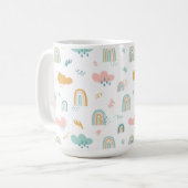Fun Rainbow & Rain Cloud Pattern Kaffeetasse (Vorderseite Links)