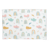 Fun Rainbow & Rain Cloud Pattern Kissenbezug (Vorderseite)