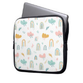 Fun Rainbow & Rain Cloud Pattern Laptopschutzhülle (Vorderseite Links)