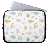 Fun Rainbow & Rain Cloud Pattern Laptopschutzhülle (Vorderseite)