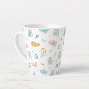 Fun Rainbow & Rain Cloud Pattern Milchtasse