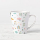 Fun Rainbow & Rain Cloud Pattern Milchtasse (Rechts)