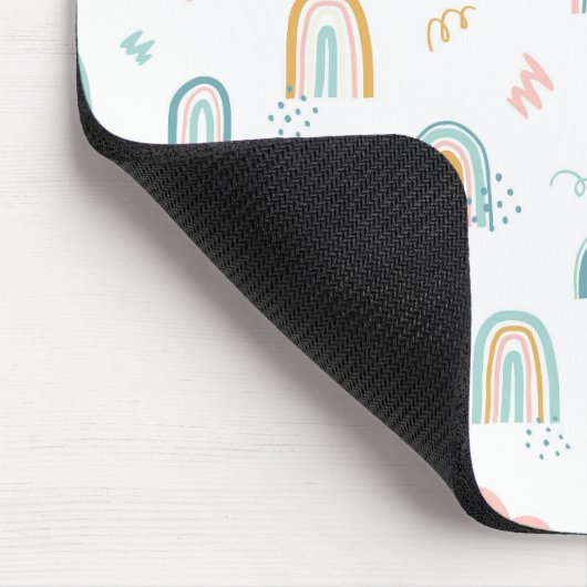 Fun Rainbow & Rain Cloud Pattern Mousepad (Ecke)