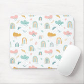 Fun Rainbow & Rain Cloud Pattern Mousepad (Mit Mouse)