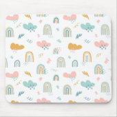 Fun Rainbow & Rain Cloud Pattern Mousepad (Vorne)