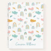 Fun Rainbow & Rain Cloud Pattern Notizblock (Vorderseite)