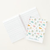 Fun Rainbow & Rain Cloud Pattern Notizblock (Innenseite)