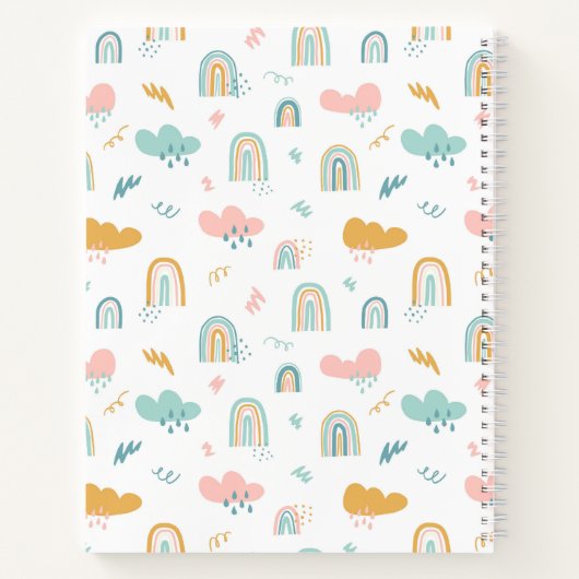 Fun Rainbow & Rain Cloud Pattern Notizblock (Rückseite)