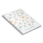 Fun Rainbow & Rain Cloud Pattern Notizblock (Rechte Seite)