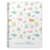 Fun Rainbow & Rain Cloud Pattern Notizblock (Vorderseite)