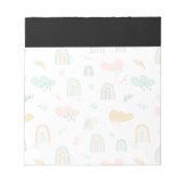 Fun Rainbow & Rain Cloud Pattern Notizblock (Vorderseite)