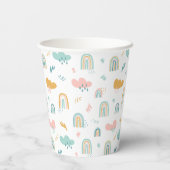 Fun Rainbow & Rain Cloud Pattern Pappbecher (Rückseite)