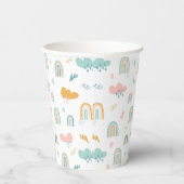 Fun Rainbow & Rain Cloud Pattern Pappbecher (Rechts)