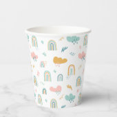 Fun Rainbow & Rain Cloud Pattern Pappbecher (Vorderseite)