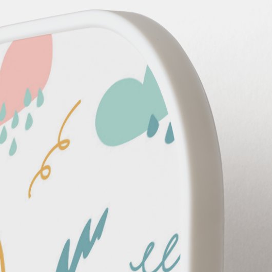 Fun Rainbow & Rain Cloud Pattern Pickleball Schläger (Linke Seite)