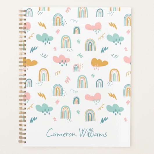 Fun Rainbow & Rain Cloud Pattern Planer (Vorderseite)