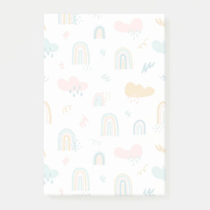 Fun Rainbow & Rain Cloud Pattern Post-it Klebezettel