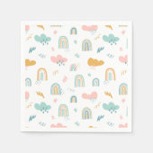 Fun Rainbow & Rain Cloud Pattern Serviette (Vorderseite)