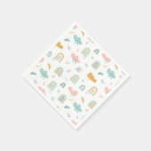 Fun Rainbow & Rain Cloud Pattern Serviette (Ecke)