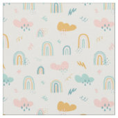 Fun Rainbow & Rain Cloud Pattern Stoff (Nahaufnahme)
