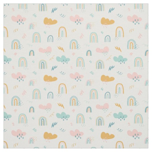 Fun Rainbow & Rain Cloud Pattern Stoff (Muster)