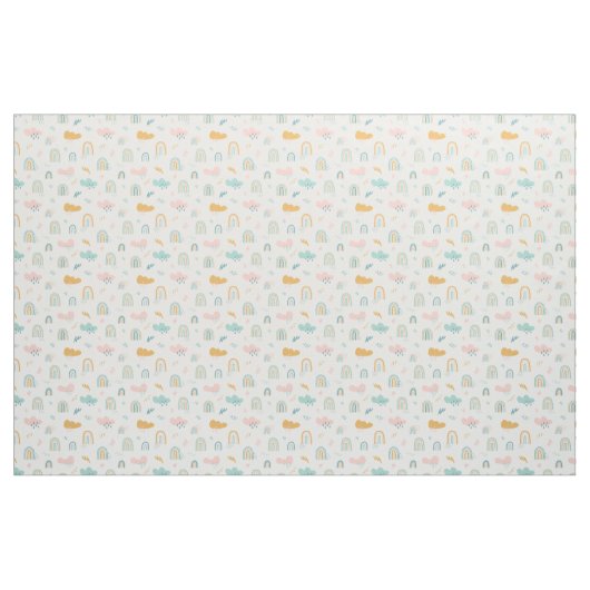 Fun Rainbow & Rain Cloud Pattern Stoff (Fat Quarter (45,7 x 55,9 cm))