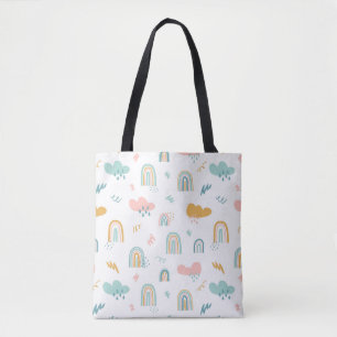 Fun Rainbow & Rain Cloud Pattern Tasche