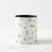 Fun Rainbow & Rain Cloud Pattern Tasse (Zentrum)
