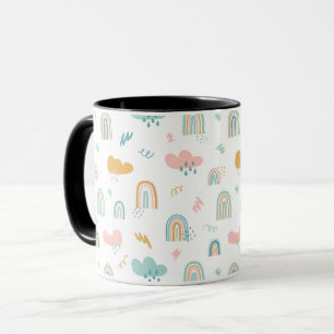 Fun Rainbow & Rain Cloud Pattern Tasse
