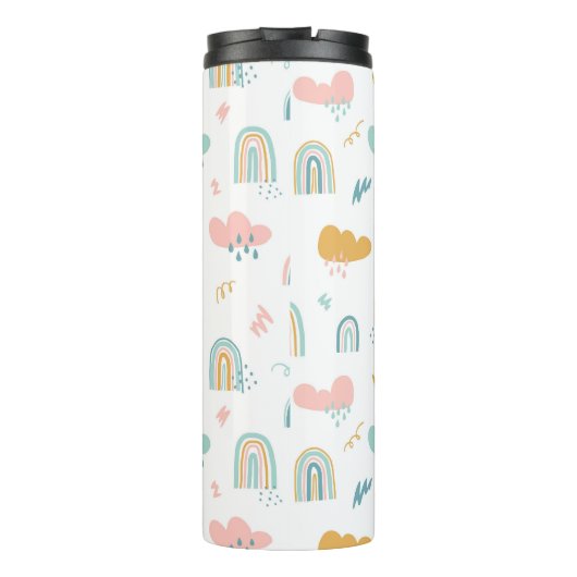 Fun Rainbow & Rain Cloud Pattern Thermosbecher (Rückseite)