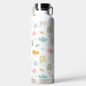 Fun Rainbow & Rain Cloud Pattern Trinkflasche (Vorderseite)