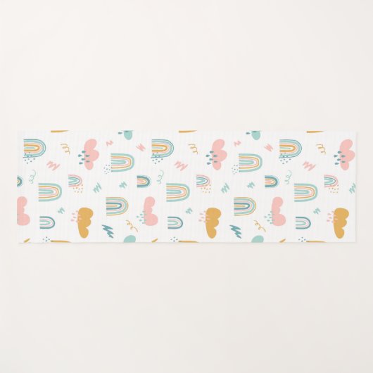 Fun Rainbow & Rain Cloud Pattern Yogamatte (Vorderseite (Horizontal))