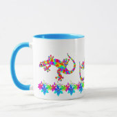 Fun Rainbow Salamander Tasse mit hellen Blume (Links)