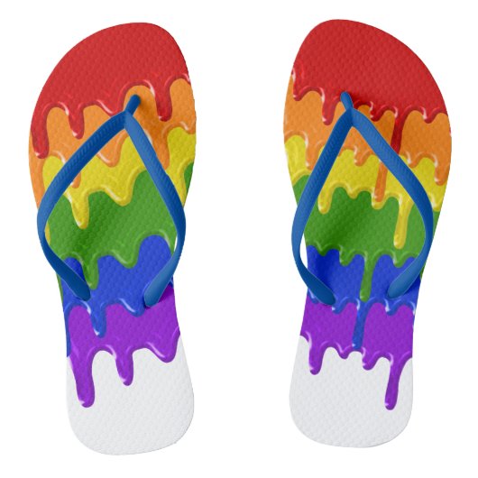 Fun Rainbow slime Paint Drips Badesandalen (Fußbett)