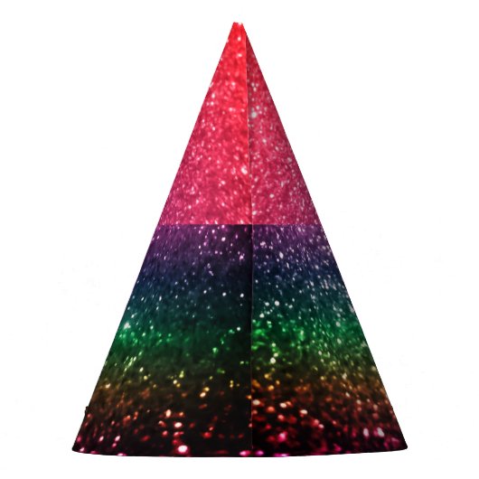 Fun Rainbow Sparkle Glitzer Partyhütchen (Rückseite)