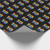 Fun Rainbow Spectrum Pattern "10" Ereignisnummer Geschenkpapier (Ecke)