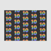 Fun Rainbow Spectrum Pattern "10" Ereignisnummer Seidenpapier (Vorderseite)