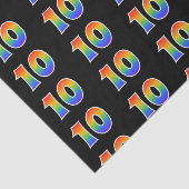 Fun Rainbow Spectrum Pattern "10" Ereignisnummer Seidenpapier (Ausschnitt)