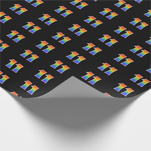 Fun Rainbow Spectrum Pattern "11" Ereignisnummer Geschenkpapier (Ecke)