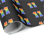 Fun Rainbow Spectrum Pattern "11" Ereignisnummer Geschenkpapier (Rolleneckpunkt)