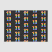 Fun Rainbow Spectrum Pattern "11" Ereignisnummer Seidenpapier (Vorderseite)