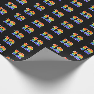 Fun Rainbow Spectrum Pattern "12" Ereignisnummer Geschenkpapier