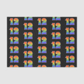 Fun Rainbow Spectrum Pattern "12" Ereignisnummer Seidenpapier (Vorderseite)