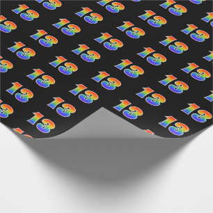 Fun Rainbow Spectrum Pattern "13" Ereignisnummer Geschenkpapier