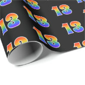 Fun Rainbow Spectrum Pattern "13" Ereignisnummer Geschenkpapier (Rolleneckpunkt)